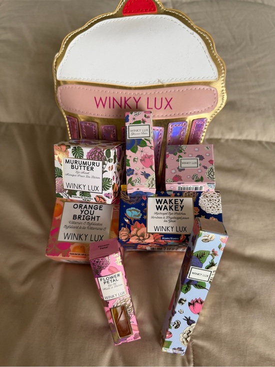 WINKY LUX Other - WINKY LUX Lip Balm & Gloss Set with Pink, White, Gold, Purple Accents